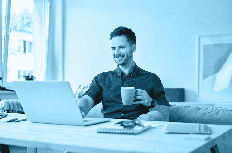 employee at laptop